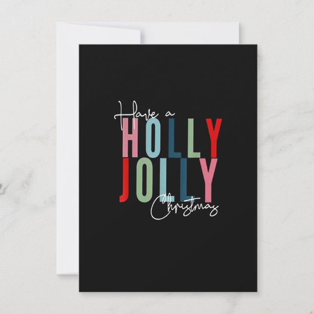 Ha ett Holly Julafton Jolly-julregnbåge_1 Inbjudningar (Framsida)