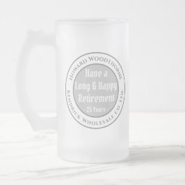 Ha ett långt och Lycklig Pension-frostat glasbin Frostat Ölglas