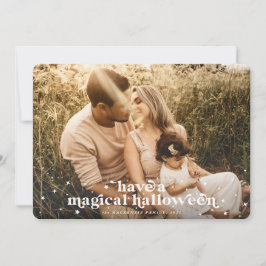 Ha ett Magic Halloween-fotokort Meddelande