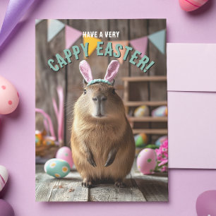 Ha ett mycket Cappy Påsk Capybara Card Vykort