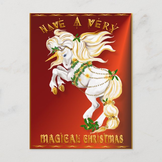 Ha ett mycket magiskt julkort helg vykort (Framsida)