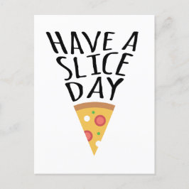 Ha ett pizzavykort på segmentdagen vykort