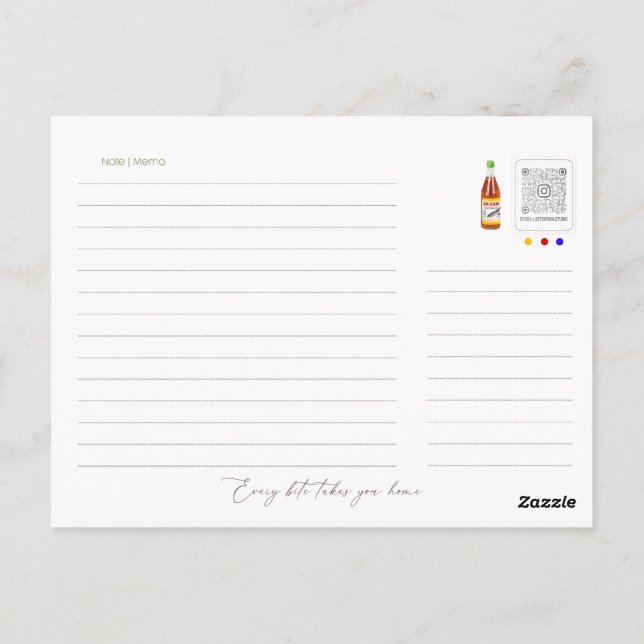 Ha ett Ris-kort, illustration av Riset Vykort (Baksida)