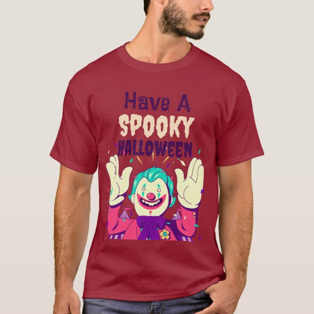 Ha ett skämt Halloween med grafik av clown T Shirt (Framsida)