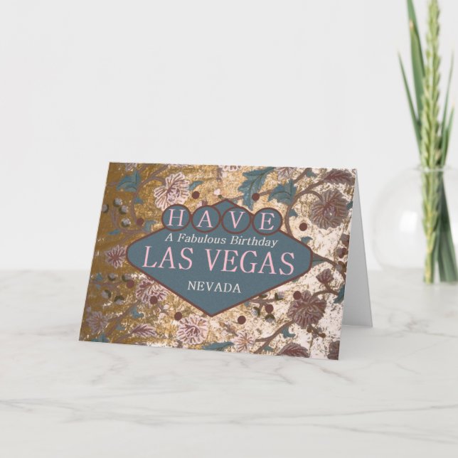 Ha ett snyggt födelsedag Las Vegas Card Kort (Framsida)
