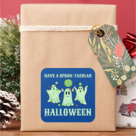 HA ETT SPOKTAKULÄRT HALLOWEEN-lustigt spöke Fyrkantigt Klistermärke