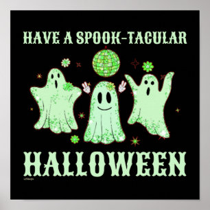 HA ETT SPOKTAKULÄRT HALLOWEEN-lustigt spöke Poster