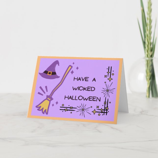 Ha ett Wicked Halloween - Lila Card Kort (Framsida)
