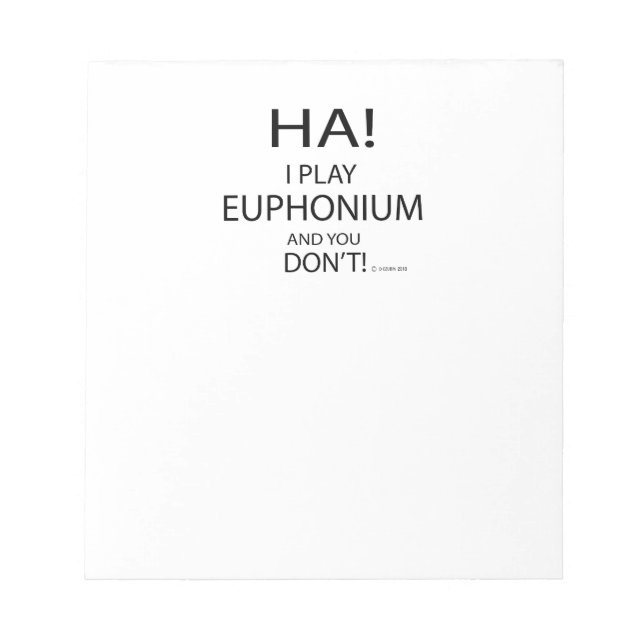 Ha Euphonium Anteckningsblock (Framsida)