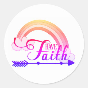 Ha Faith Rainbow Runt Klistermärke