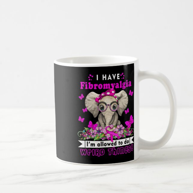 Ha fibromyalgi medvetenhet Elefant Kul Söt  Kaffemugg (Höger)