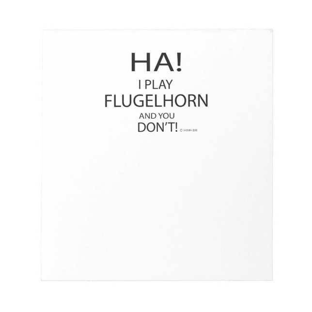 Ha Flugelhorn Anteckningsblock (Framsida)