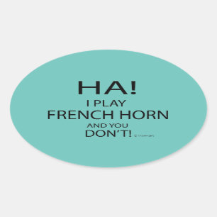 Ha Fransk Horn Oval Sticker Ovalt Klistermärke