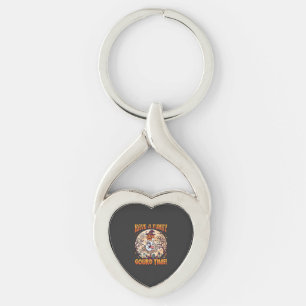 Ha Funky Gourd Tid Halloween Spök Pumpa_1 Twisted Heart Silverfärgad Nyckelring