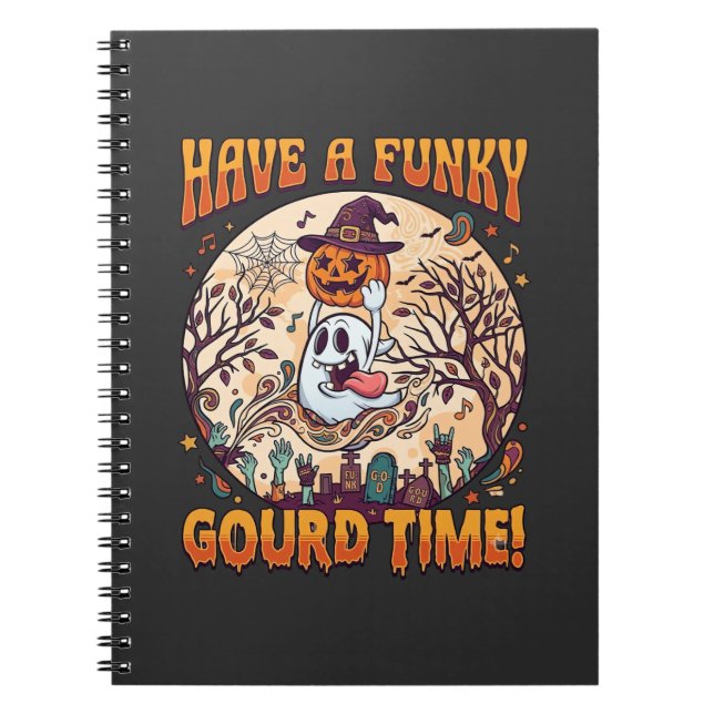 Ha Funky Gourd Tid Halloween Spökpumpa_1 Anteckningsbok (Framsidan)