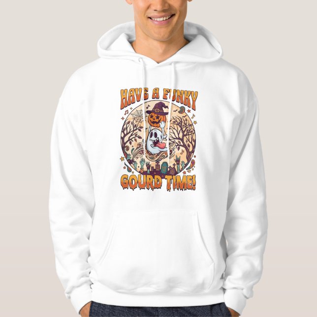 Ha Funky Gourd Tid Halloween Spökpumpa_1 Hoodie (Framsida)