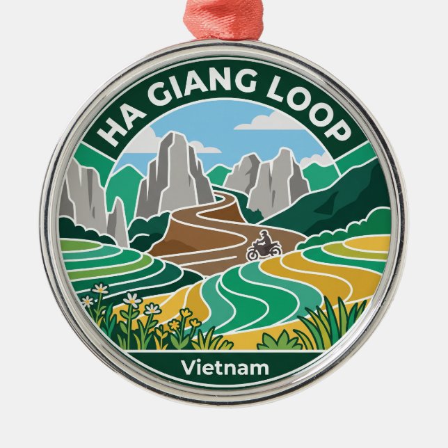 Ha Giang Loop Vietnam Julgransprydnad Metall (Framsidan)