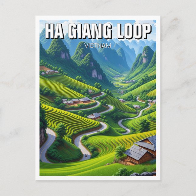 Ha Giang Loop Vietnam Travel Vykort (Framsida)