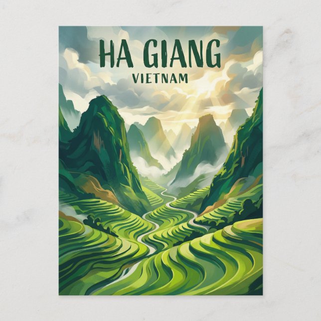 Ha Giang Loop Vietnam Vykort (Framsida)