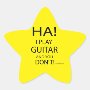 Ha Guitar Star Sticker Stjärnformat Klistermärke