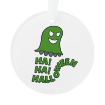 "Ha! Ha! Halloween-Grönt Ghost Hanging Ornament