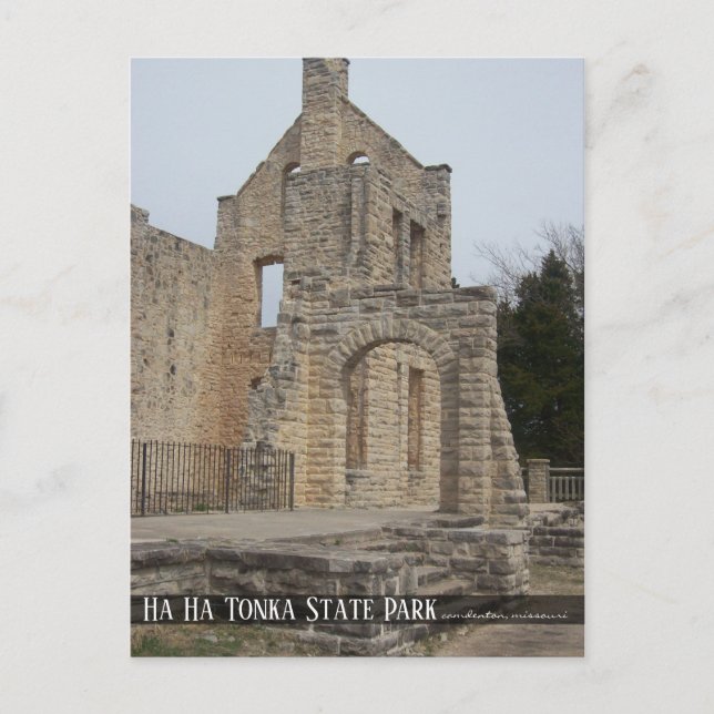 Ha Ha Tonka Castle Ruins Missouri Travel Vykort (Framsida)