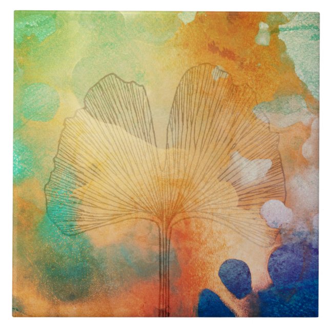 Ha Ha Tonka på hösten med gigingko löv Kakelplatta (Framsidan)