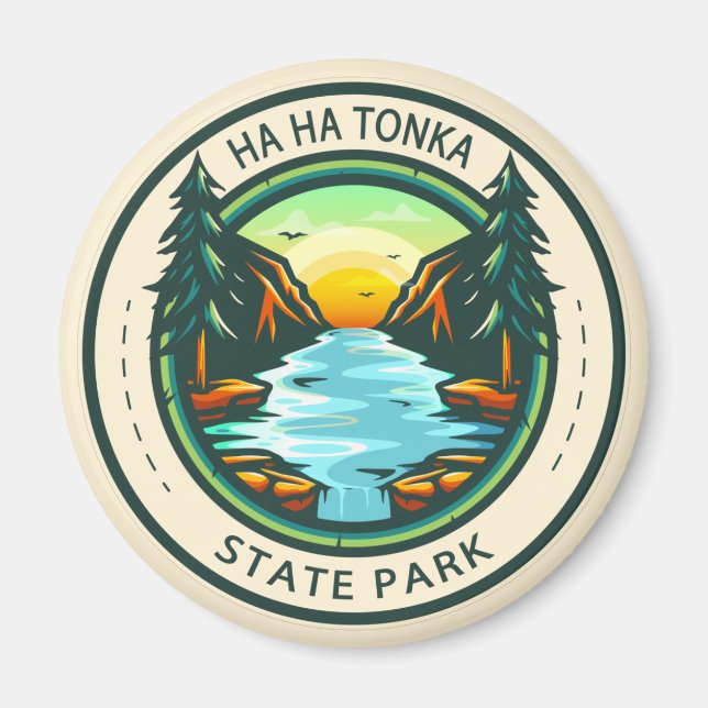Ha Ha Tonka State Park Missouri Badge Magnet (Framsidan)