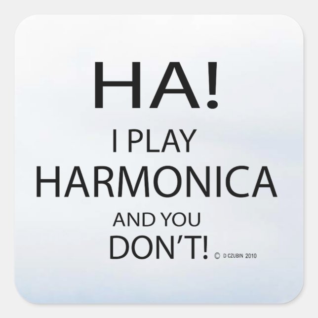 Ha Harmonica Square Sticker Fyrkantigt Klistermärke (Framsida)