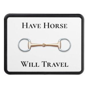 "Ha hästresor" Snaffle Bit Black-text Dragkroksskydd