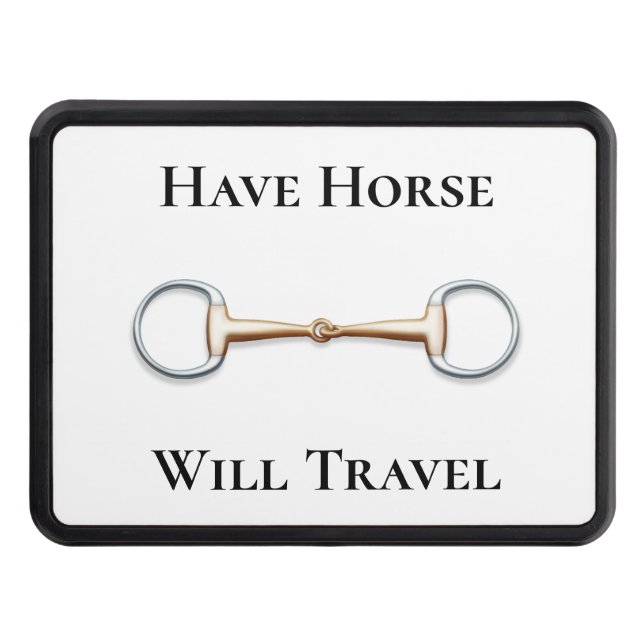 "Ha hästresor" Snaffle Bit Black-text Dragkroksskydd (Framsidan)