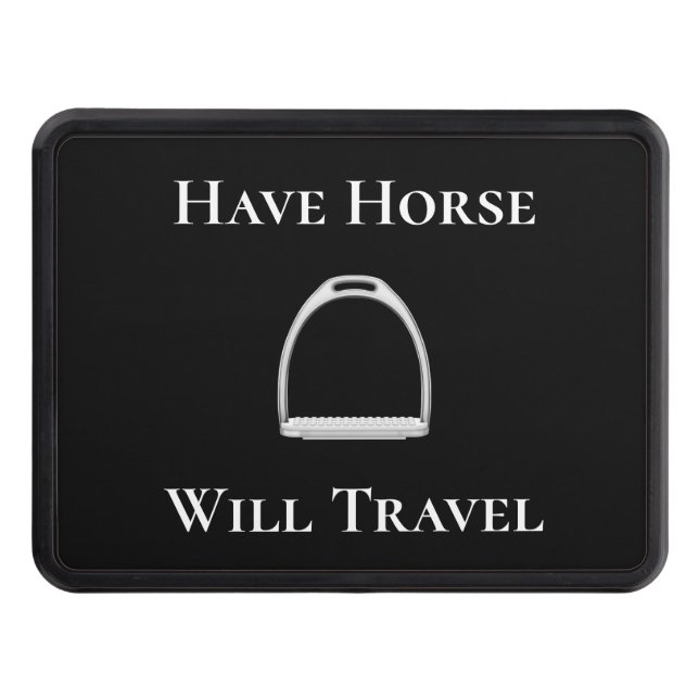 "Ha hästresor", stärup Järn White Text Dragkroksskydd (Framsidan)