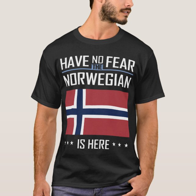 ha inget skräcknorrmannen är här den patriotiska t shirt (Framsida)