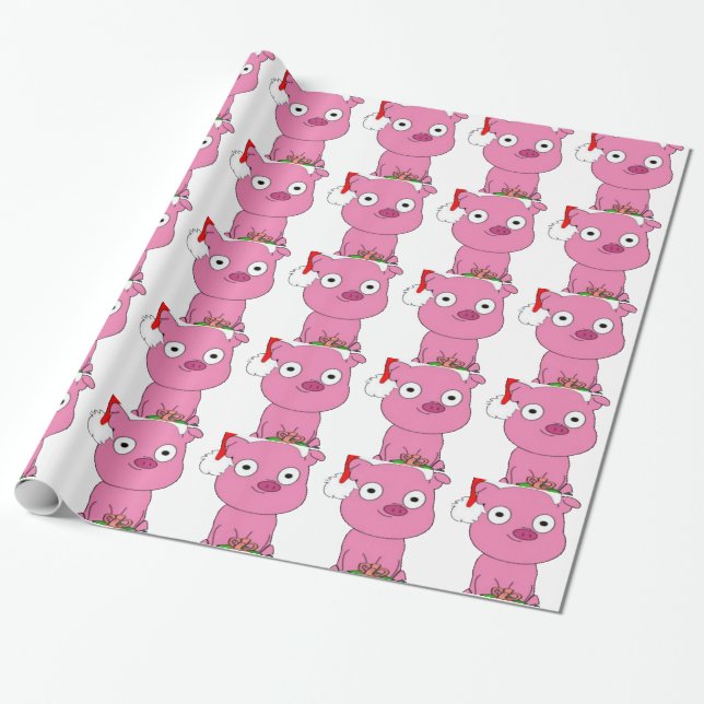 Ha jul för en rosagrisvegan presentpapper (Utrullad)