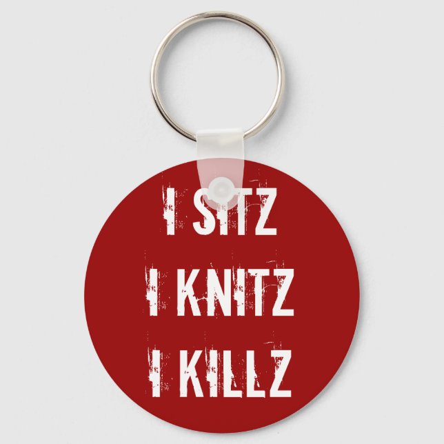 HA Keychain - Sitz Knitz Killz Nyckelring (Framsida)