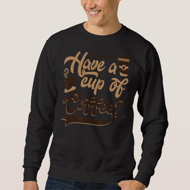 ha Kopp i kaffet Latte Barista Queen Coffee Lång Ärmad Tröja (Framsida)