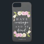 Ha kurage att vara den snälla | eleganta<br><div class="desc">Mobil fodraldesign för elegant som och för trendig presenterar inspirera livcitationstecken och vattenfärgblommigtkonst. Textnågot att säga "har kurage och är snälla" i rolig typografidesign.  De räcka målade blommorna är den rosa camelliaen och vitmagnoliaen. Skräddarsy denna produkt,  genom att tillfoga ditt längst ner namn. Härlig och motivational design för damerna!</div>