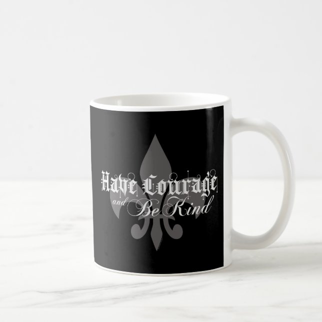 Ha kurage & var snäll - Fleur-de-Lis - Lt Gråna Kaffemugg (Höger)