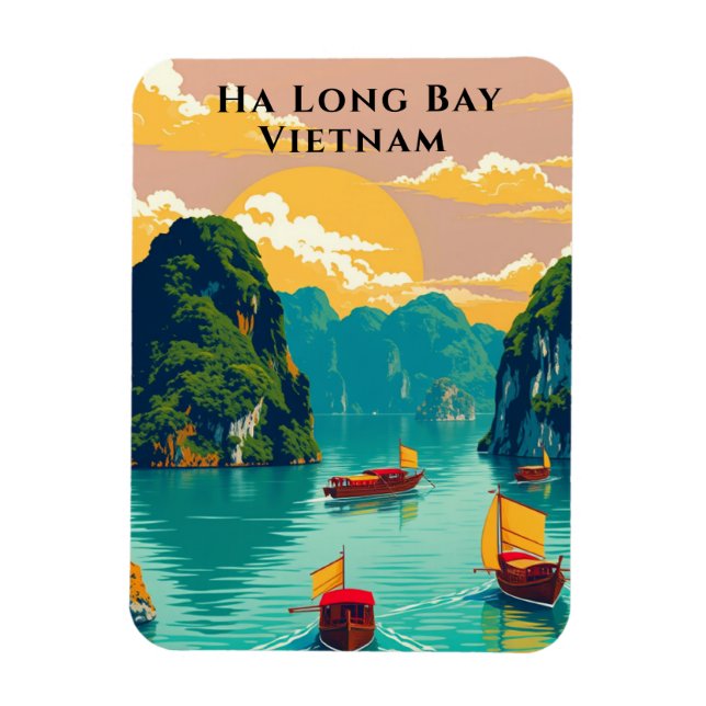 Ha Long Bay Vietnam Boat Resa Magnet (Vertikal)