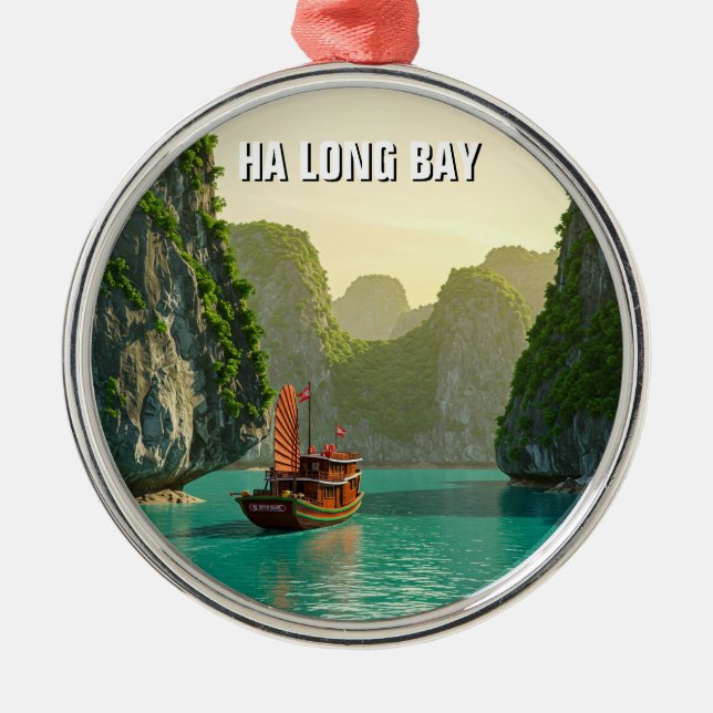 Ha Long Bay Vietnam Resa Julgransprydnad Metall (Framsidan)