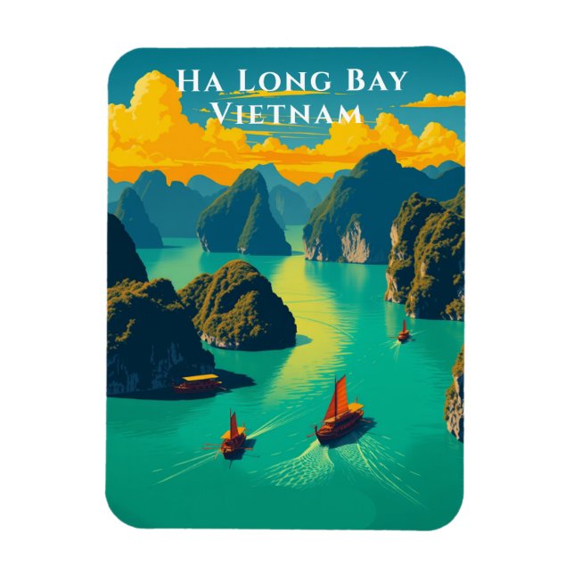 Ha Long Bay Vietnam Scenia Travel Magnet (Vertikal)