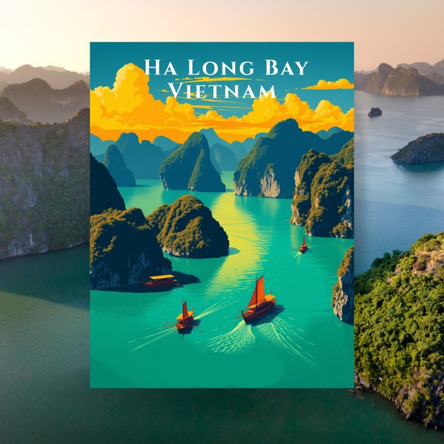 Ha Long Bay Vietnam Scenia Travel Vykort (Ha Long Bay Vietnam Scenic Travel Postcard)