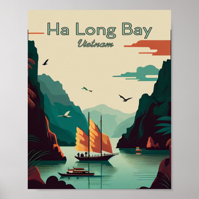 Ha Long Bay Vietnam Travel Poster (Framsidan)