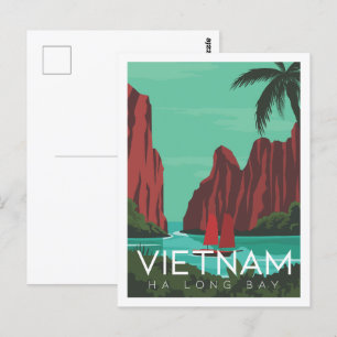 Ha long Bay Vietnam Travel Ställe Illustration Vykort