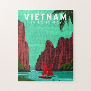Ha Long Bay Vietnam Travel Vintage Art Pussel