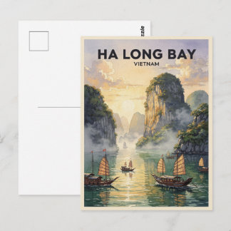 Ha Long Bay Vietnam Vintage Resa Vykort