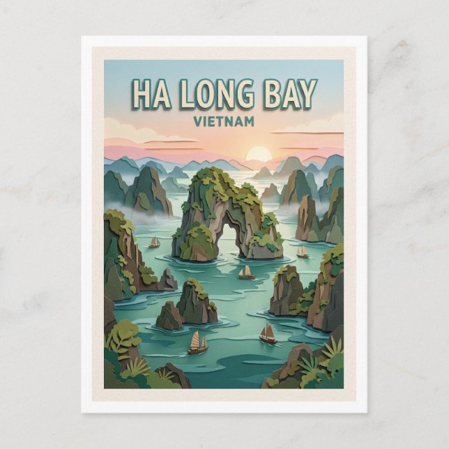 Ha Long Bay Vietnam Vykort (Framsida)