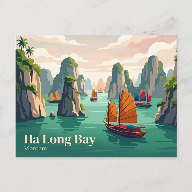 Ha Long Bay Vietnam Vykort (Framsida)