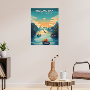 Ha Long Bay – Vintage resemaffisch från Vietnams Poster