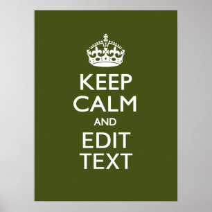 Ha Lugnen TextBehålla och på Oliv grönt Poster